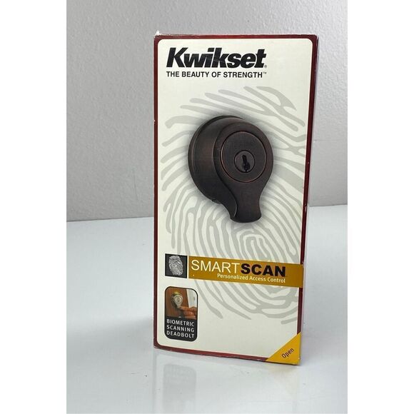 NEW Kwikset Biometric Scanning Deadbolt Smart Scan Door Lock 99080 Satin Nickel - Picture 1 of 8